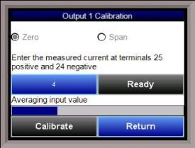 Calibration Screen - Zero Output